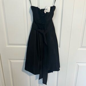 Vintage Luella for Target black strapless dress w/buttons and bow Sz 9